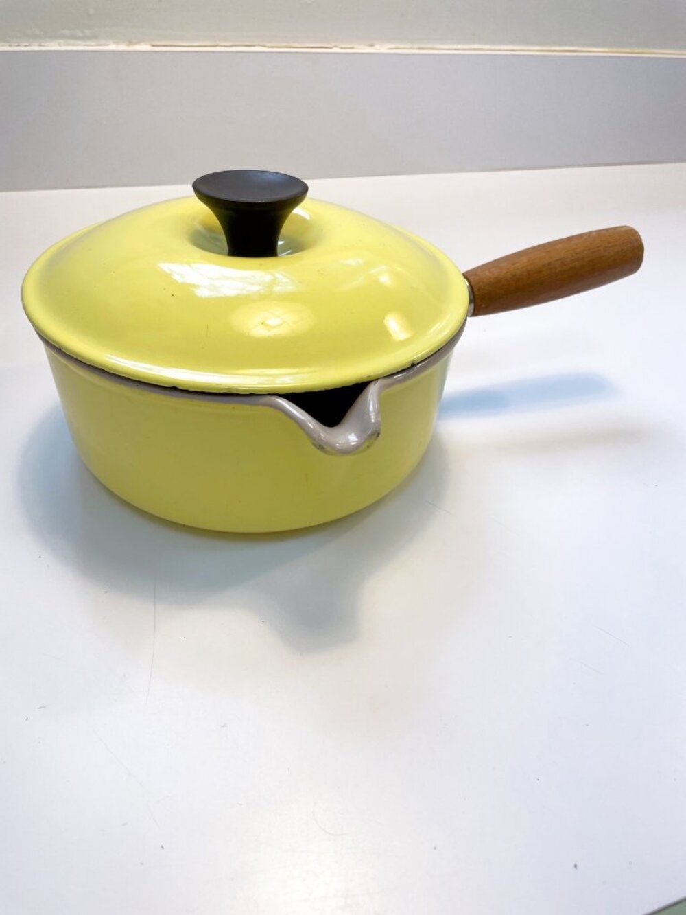 Vintage Le Creuset Wooden Handled Saucepan with Lid